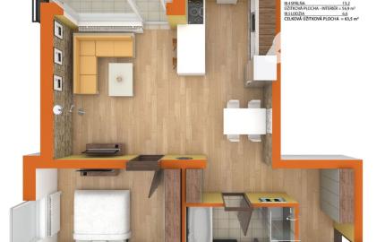 Skolaudované 3i byty v tehlovej novostavbe.