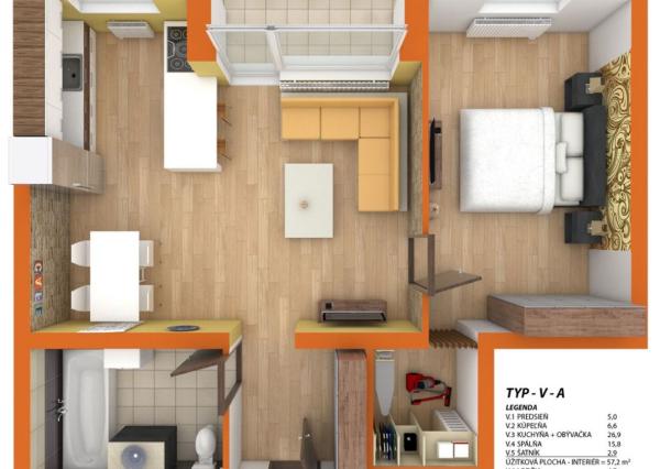 Skolaudované 3i byty v tehlovej novostavbe.