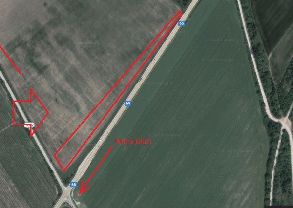 Predám pozemok na Zlatomoraveckej ceste pri Nitre, 6492m2.
